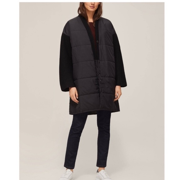 Eileen Fisher Recycled Nylon and Boiled Wool Coat - Picture 1 of 9